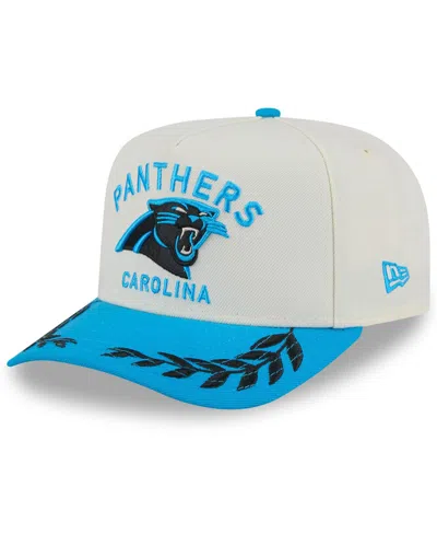 New Era Men's Cream/blue Carolina Panthers 2025 Nfl Draft A-frame 9fifty Snapback Hat In Cream,blue