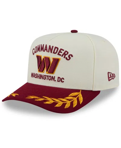 New Era Men's Cream/burgundy Washington Commanders 2025 Nfl Draft A-frame 9fifty Snapback Hat In Cream,burgundy