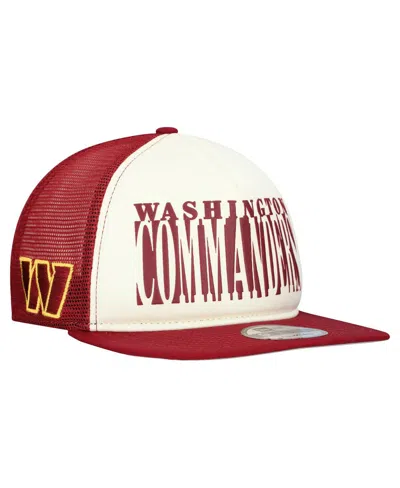 New Era Men's Cream/burgundy Washington Commanders Cutout A-frame 9fifty Snapback Hat In Red