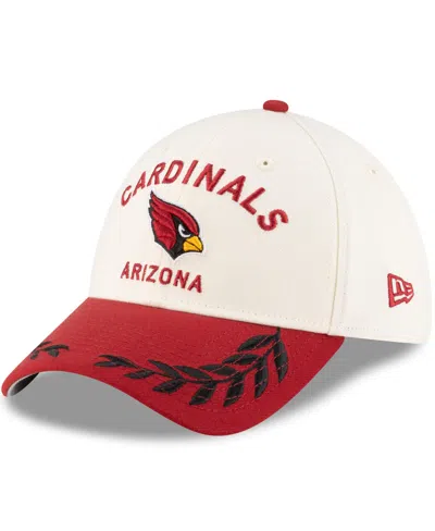 New Era Men's Cream/cardinal Arizona Cardinals 2025 Nfl Draft 39thirty Flex Hat In Cream,cardinal