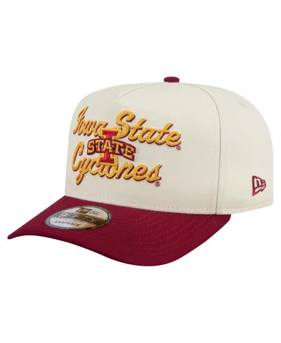 New Era Men's Cream/cardinal Iowa State Cyclones Vintage Chainstitch 9fifty A-frame Snapback Hat In Neutral