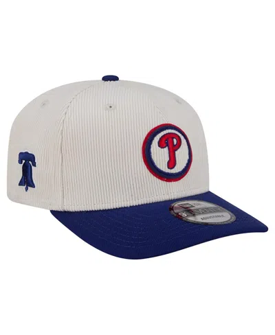 New Era Men's Cream/dark Blue Philadelphia Phillies Loyal 9seventy Adjustable Hat In Gray