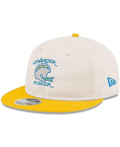 New Era Men's Cream/gold Los Angeles Chargers Charger Power Retro Crown 9fifty Adjustable Hat In Multi