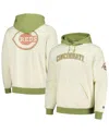 New Era Men's Cream/green Cincinnati Reds Color Pop Pullover Hoodie In Cream,green
