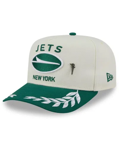 New Era Men's Cream/green New York Jets 2025 Nfl Draft A-frame 59fifty Fitted Hat In Multi