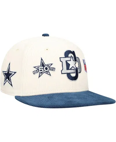 New Era Men's Cream/navy Dallas Cowboys Corduroy 59fifty Fitted Hat In Cream,navy