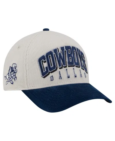 New Era Men's Cream/navy Dallas Cowboys Sided Corduroy 9forty A-frame Adjustable Hat In Multi
