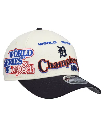 New Era Men's Cream/navy Detroit Tigers World Series 9forty M-crown Adjustable Hat In White