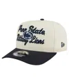 New Era Men's Cream/navy Penn State Nittany Lions Vintage Chainstitch 9fifty A-frame Snapback Hat In Neutral