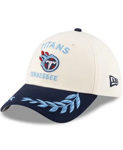 New Era Men's Cream/navy Tennessee Titans 2025 Nfl Draft 39thirty Flex Hat In Cream,navy