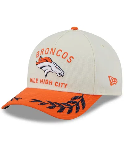 New Era Men's Cream/orange Denver Broncos 2025 Nfl Draft 9forty A-frame M-crown Adjustable Hat
