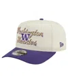 New Era Men's Cream/purple Washington Huskies Vintage Chainstitch 9fifty A-frame Snapback Hat In Purple