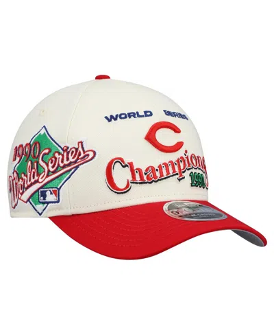 New Era Men's Cream/red Cincinnati Reds World Series 9forty M-crown Adjustable Hat In White