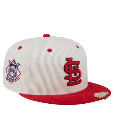 New Era Men's Cream/red St. Louis Cardinals Two-tone Corduroy 59fifty Fitted Hat In Multi
