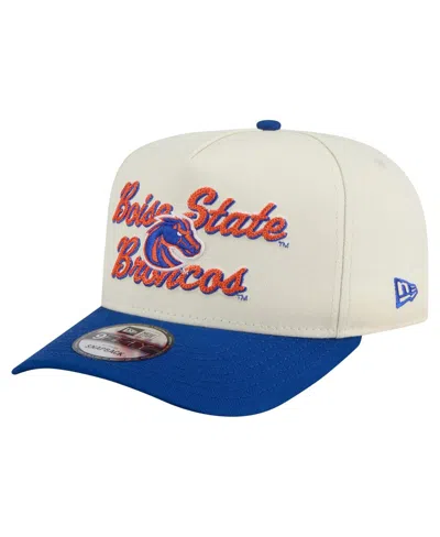 New Era Men's Cream/royal Boise State Broncos Vintage Chainstitch 9fifty A-frame Snapback Hat In Blue