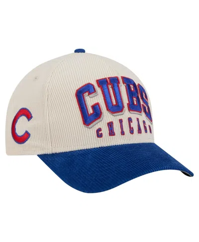 New Era Men's Cream/royal Chicago Cubs Sided Corduroy 9forty A-frame Adjustable Hat In Neutral