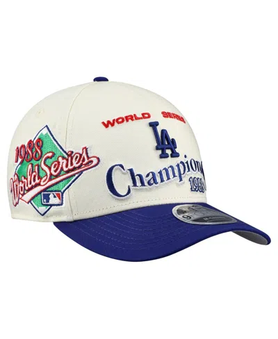New Era Men's Cream/royal Los Angeles Dodgers World Series 9forty M-crown A-frame Adjustable Hat In White