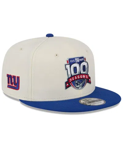 New Era Men's Cream/royal New York Giants 100th Season Two-tone 9fifty Snapback Hat In Cream Royal