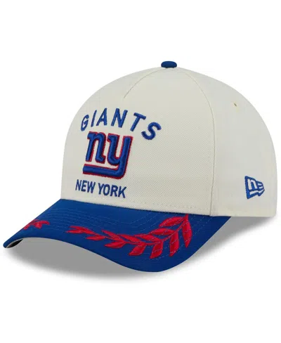 New Era Men's Cream/royal New York Giants 2025 Nfl Draft 9forty A-frame M-crown Adjustable Hat