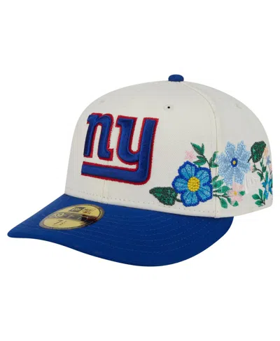 New Era Men's Cream/royal New York Giants Tonal Floral 59fifty Fitted Hat