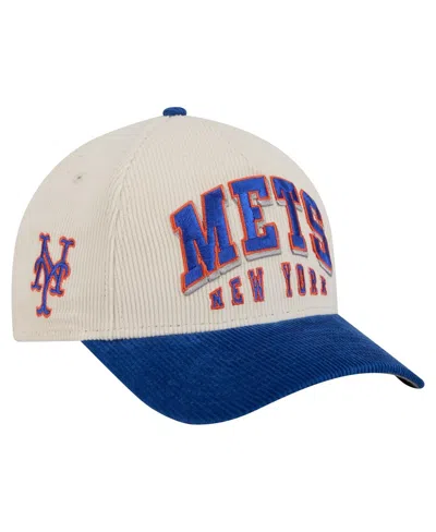 New Era Men's Cream/royal New York Mets Sided Corduroy 9forty A-frame Adjustable Hat In Multi