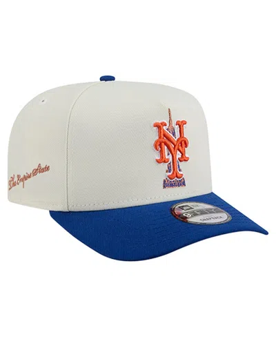 New Era Men's Cream/royal New York Mets Two-tone Empire State 9fifty A-frame Adjustable Hat In White