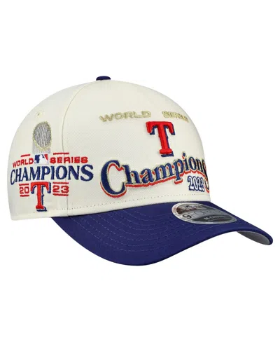 New Era Men's Cream/royal Texas Rangers World Series 9forty M-crown A-frame Adjustable Hat In White