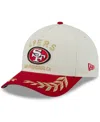 Shop New Era Men's Cream/scarlet San Francisco 49ers 2025 Nfl Draft 9forty A-frame M-crown Adjustable Hat