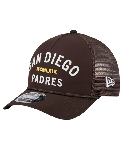 New Era Men's Dark Brown San Diego Padres Minimalist 9forty A-frame Adjustable Hat