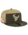 New Era Men's Dark Green Houston Texans 2025 Salute To Service Split Panel 9fifty Snapback Hat In Green