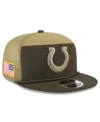 New Era Men's Dark Green Indianapolis Colts 2025 Salute To Service Split Panel 9fifty Snapback Hat In Green