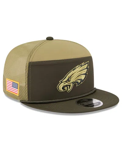 New Era Men's Dark Green Philadelphia Eagles 2025 Salute To Service Split Panel 9fifty Snapback Hat