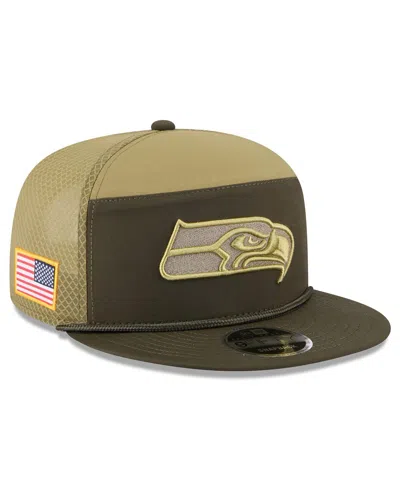 New Era Men's Dark Green Seattle Seahawks 2025 Salute To Service Split Panel 9fifty Snapback Hat