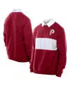 New Era Men's Dark Red Philadelphia Phillies Throwback Prep Color Block Rugby Polo Shirt In Dark Red