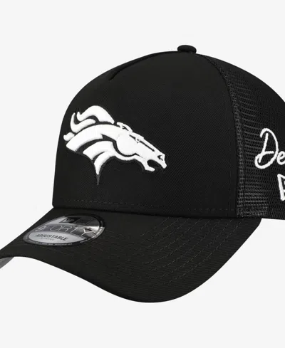 New Era Men's Denver Broncos City Script Adjustable Baseball Cap In Black