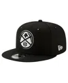 New Era Men's Denver Nuggets Black White 9fifty Snapback Hat In Black