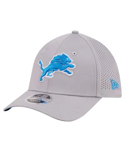 New Era Men's Detroit Lions 39thirty M-crown Stretch-fit Baseball Cap In Gray