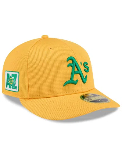New Era Men's Gold Athletics 2025 Spring Training Low Profile 59fifty Fitted Hat