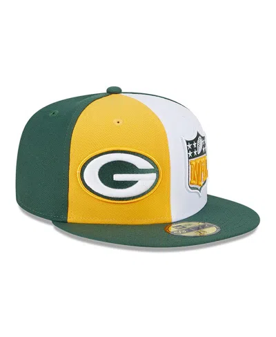 New Era Men's Gold/green Green Bay Packers 2023 Sideline 59fifty Fitted Hat In Dark Green