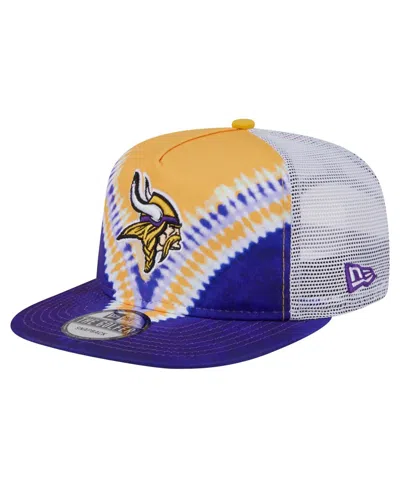 New Era Men's Gold/purple Minnesota Vikings Throwback Dye Golfer Snapback Hat