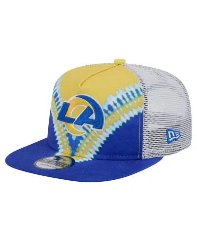 New Era Men's Gold/royal Los Angeles Rams Throwback Dye Golfer Snapback Hat