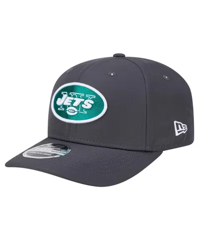 New Era Men's Graphite New York Jets Main 9seventy Stretch-snap Hat In Black