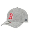 New Era Men's Gray Boston Red Sox Cotton Weave M-crown A-frame 9forty Adjustable Hat