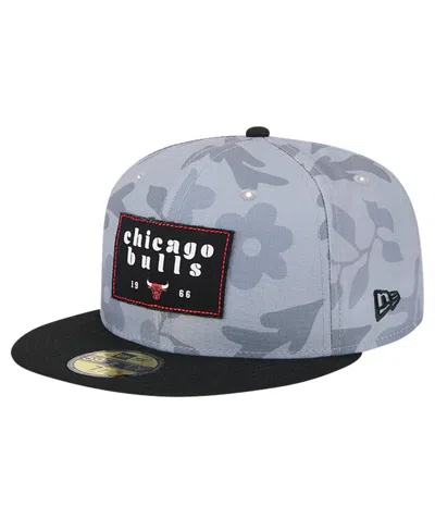 New Era Men's Gray Chicago Bulls Palm Fronds 2-tone 59fifty Fitted Hat