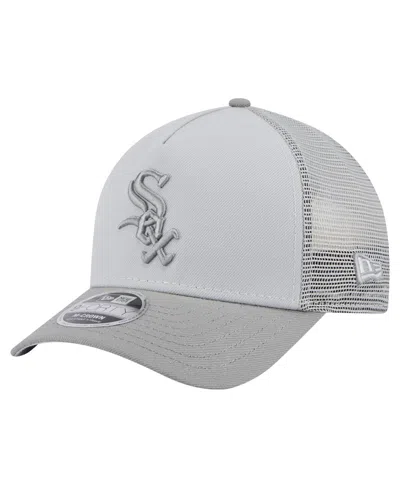 New Era Men's Gray Chicago White Sox Color Pack A-frame 9forty Trucker Adjustable Hat