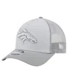 New Era Men's Gray Denver Broncos Domain A-frame Trucker 9forty Adjustable Hat In Gray