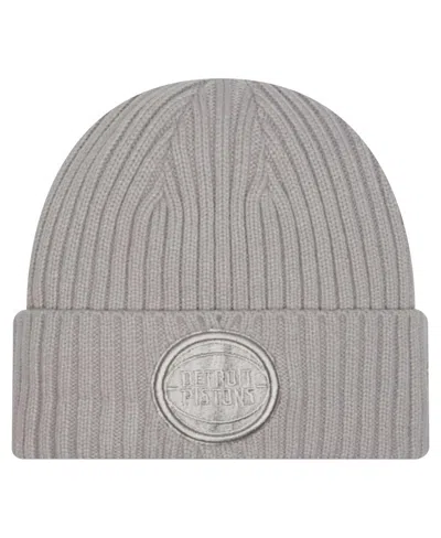 New Era Men's Gray Detroit Pistons Color Pack Cuffed Knit Hat