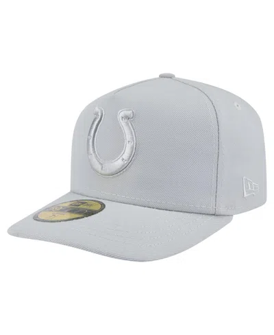 New Era Men's Gray Indianapolis Colts Color Pack A-frame 59fifty Fitted Hat