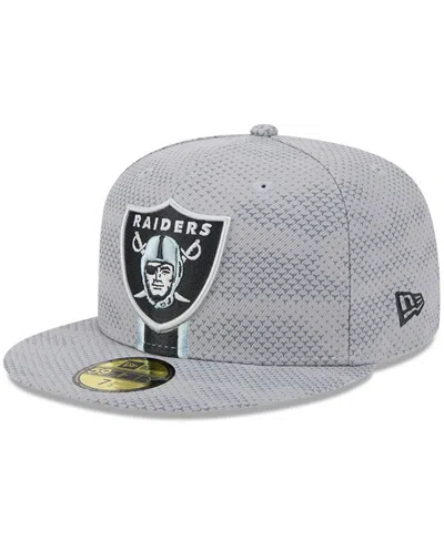 New Era Men's Gray Las Vegas Raiders 2024 Sideline 59fifty Fitted Hat