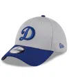 New Era Men's Gray Los Angeles Dodgers 2024 Batting Practice 39thirty Flex Hat In Light Blue